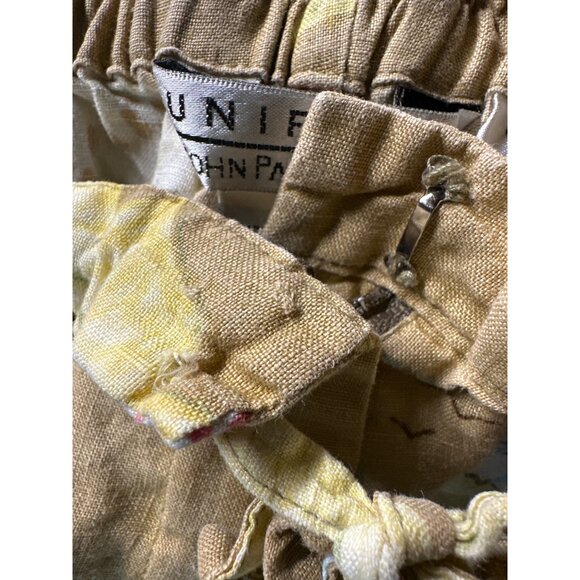 John Paul Richard Women’s L Linen Pants Tropical Print Coastal Boho Resort Y2k - Picture 9 of 9